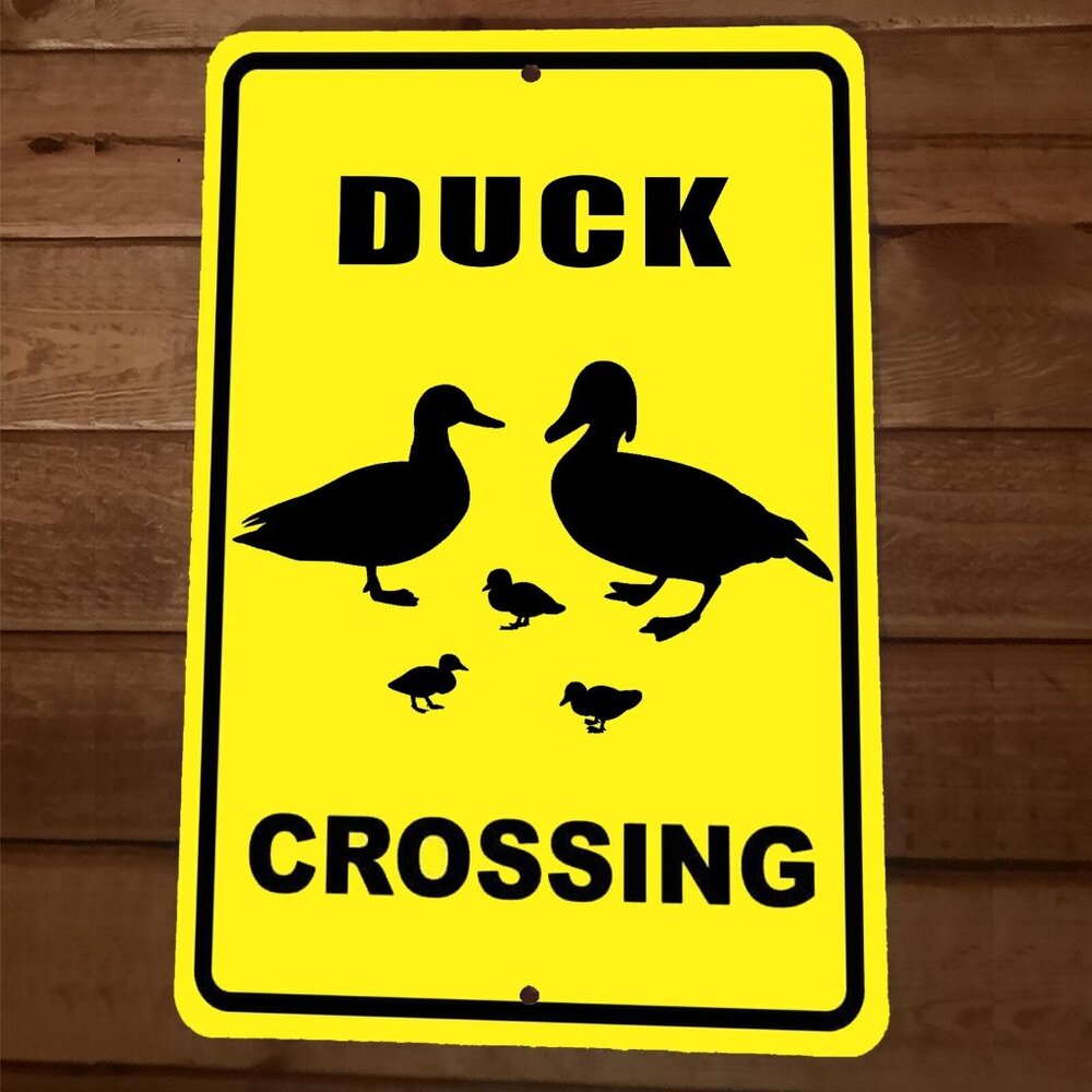 Duck Crossing 8x12 Metal Wall‎ Sign Animal Poster